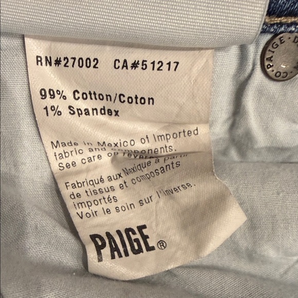 PAIGE Margot High-Rise Cut-Off Hem Blue Denim Shorts Size 29 - Picture 6 of 6